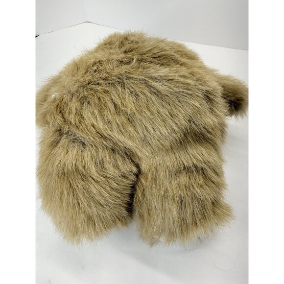 Vintage Justen 16" Plush Fuzzy Brown Teddy Bear With Red Bow Stuffed Animal - Picture 9 of 13